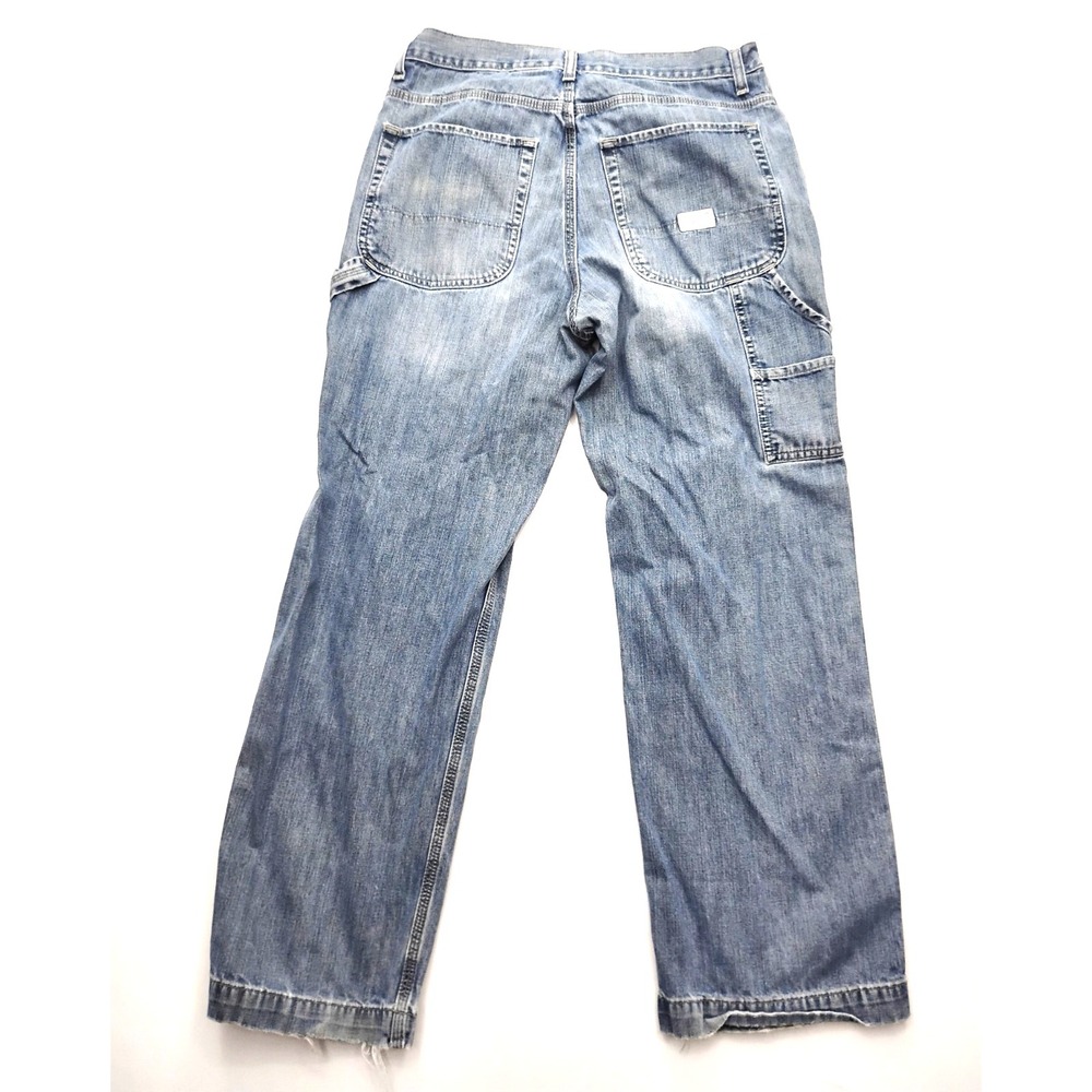 Gap Jeans Carpenter Y2K Baggy Denim Mens 33x32 Blue Distressed Grunge